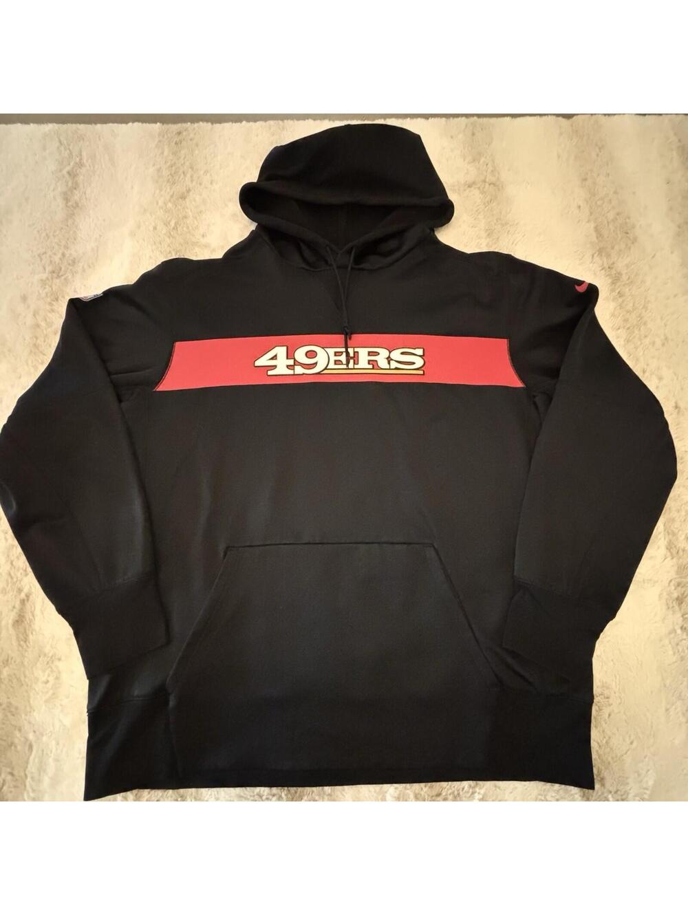Nike 49ers Hoodie XL NFL On Field Black Red Pullover Sweatshirt